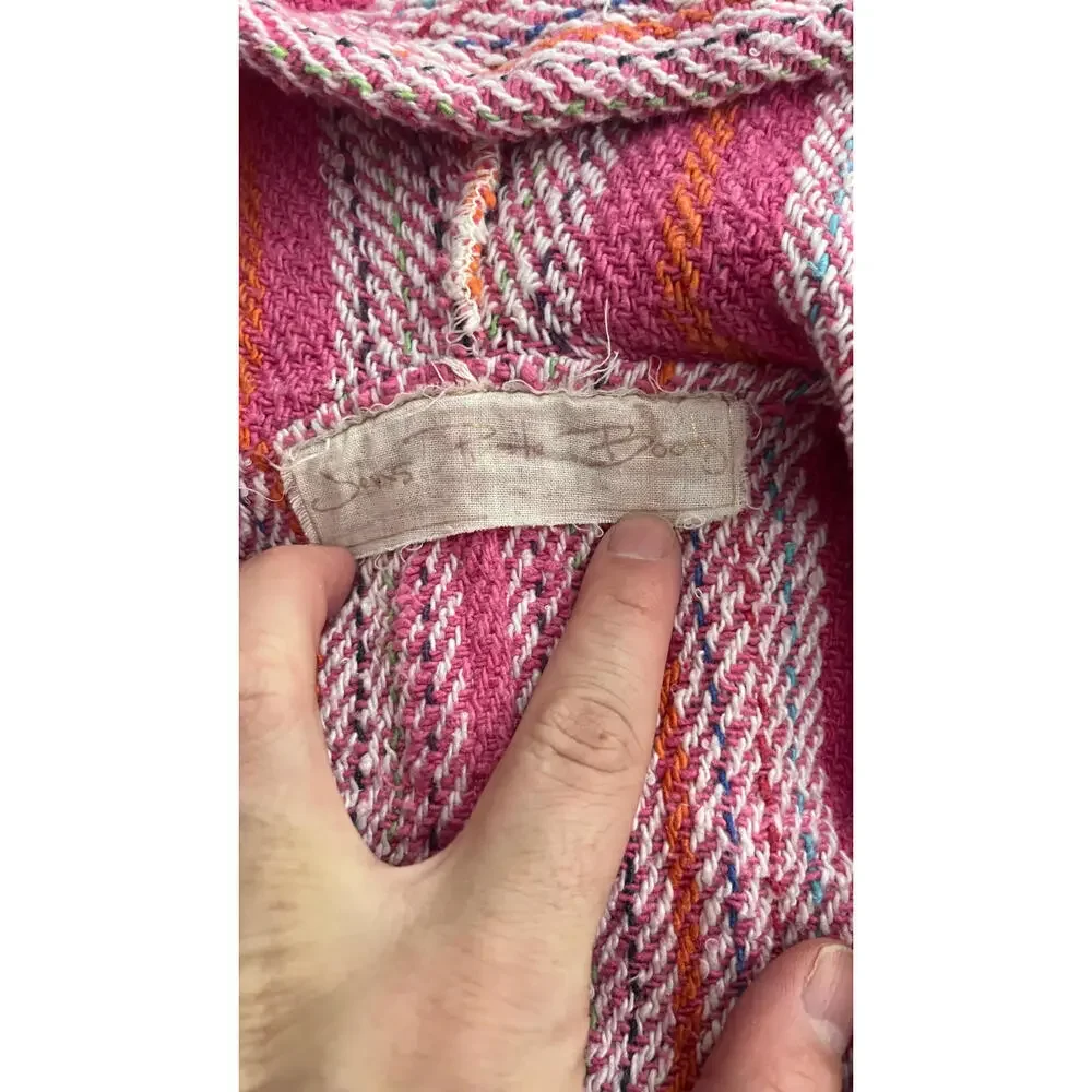 JEN'S PIRATE BOOTY FRINGE BOHO PINK BLANKET HOODIE M/L - Picture 10 of 10